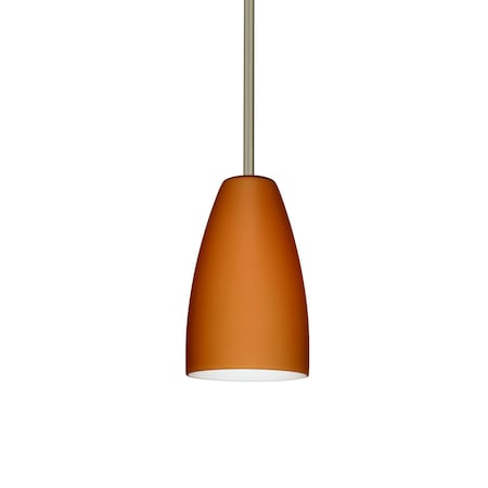 Besa Lighting Riva 9 Cord Pendant, Amber Matte, Satin Nickel Finish, 1x9W LED 1TT-151180-LED-SN